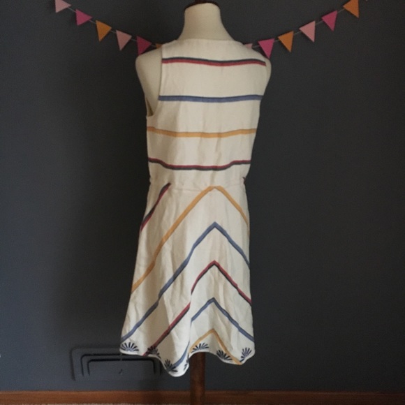 Tory Burch Sz 4 ‘Blaine’ Linen Embroidered Dress - Picture 3 of 8